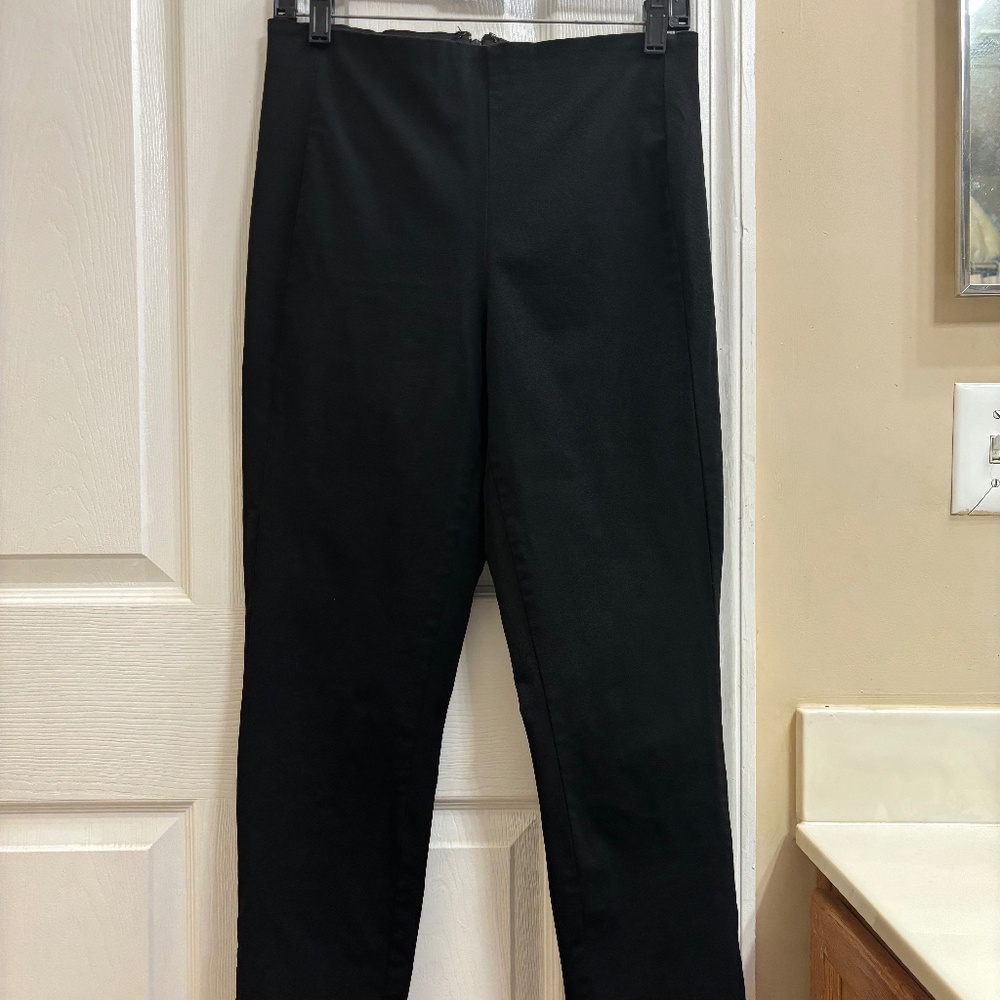 Madewell Fraser Slim Leg Pant Women's 27 Black Stretch High Rise Waist Trouser